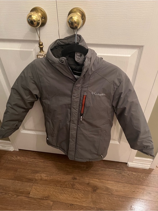 Columbia Other - Columbia Grey Hooded Puffer Jacket with Accent Zipper Boys size XS